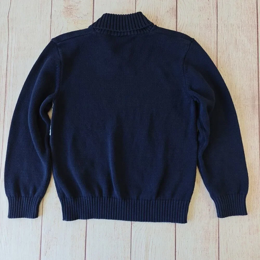 Gymboree bear shawl neck 100% cotton sweater sz M (7/8)